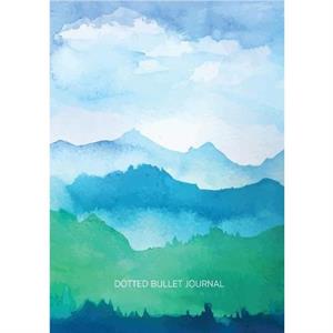 Watercolor Blue  Green Hills  Dotted Bullet Journal by Blank Classic