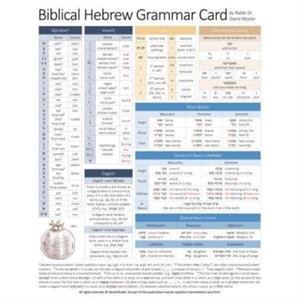 Biblical Hebrew Grammar Card by David Moster