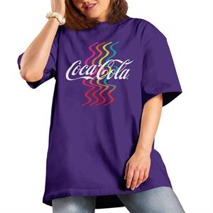 All+Every Coca Cola Rainbow Waves Logo Women's Boyfriend Fit T-Shirt