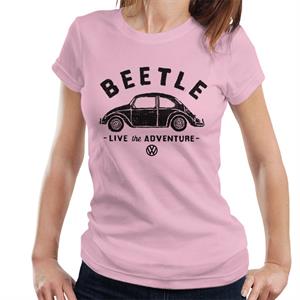 Official Volkswagen Beetle Black Live The Adventure Women's T-Shirt