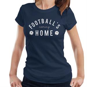 Football's Coming Home White And Grey Text Women's T-Shirt