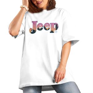 All+Every Jeep Desert Sunset Silhouette Logo Women's Boyfriend Fit T-Shirt