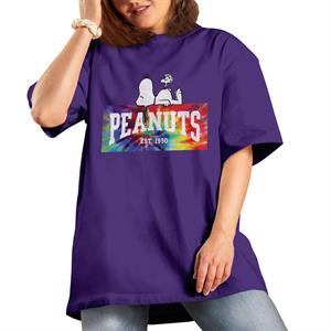 All+Every Peanuts Tie Dye Logo Women's Boyfriend Fit T-Shirt