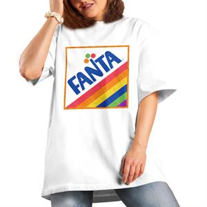 All+Every Fanta 1970s Retro Rainbow Logo Women's Boyfriend Fit T-Shirt