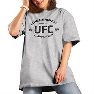 All+Every UFC Distressed Black Text Logo Women's Boyfriend Fit T-Shirt