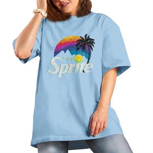 All+Every Sprite Palm Tree Sunset Women's Boyfriend Fit T-Shirt