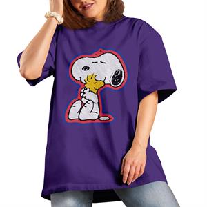 All+Every Peanuts Snoopy Hugging Woodstock Women's Boyfriend Fit T-Shirt