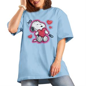 All+Every Peanuts Snoopy Hugging Love Heart Xo Women's Boyfriend Fit T-Shirt