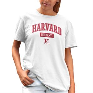 All+Every Harvard University MDCXXXVI Varsity Logo Women's Boyfriend Fit T-Shirt