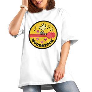 All+Every Peanuts Woodstock Perched On A Guitar Women's Boyfriend Fit T-Shirt