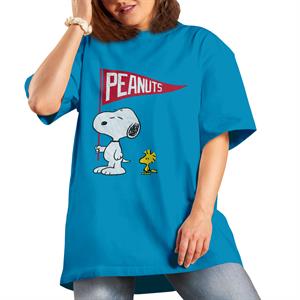 All+Every Peanuts Snoopy & Woodstock Flag Women's Boyfriend Fit T-Shirt