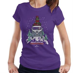 Official Volkswagen Christmas Camper White Text Women's T-Shirt