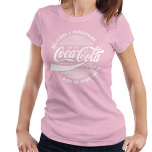 Official Coca Cola Circle Logo White Text Women's T-Shirt