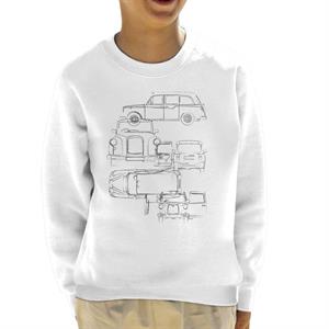 London Taxi Company Light Blueprint Kid's Sweatshirt