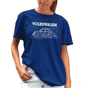 All+Every Volkswagen Beetle White Technical Diagram Women's Boyfriend Fit T-Shirt