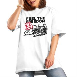 All+Every Route 66 Feel The Freedom Women's Boyfriend Fit T-Shirt