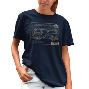 All+Every Volkswagen Type 2 Camper Plans Light Text Women's Boyfriend Fit T-Shirt