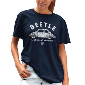 All+Every Volkswagen Beetle White Live The Adventure Women's Boyfriend Fit T-Shirt