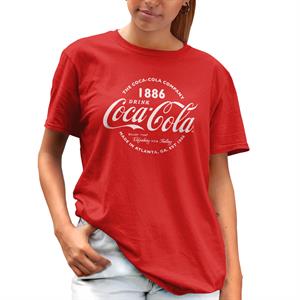 All+Every Coca Cola Retro Logo White Text Women's Boyfriend Fit T-Shirt