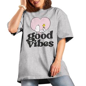 All+Every Peanuts Snoopy And Woodstock Good Vibes Women's Boyfriend Fit T-Shirt