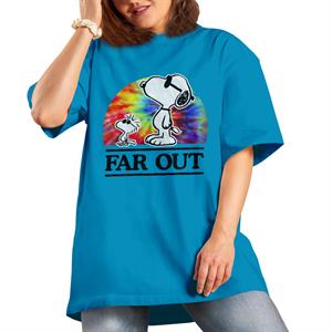 All+Every Peanuts Far Out Snoopy & Woodstock Women's Boyfriend Fit T-Shirt