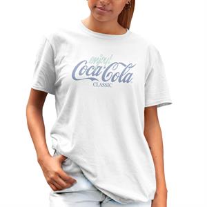 All+Every Coca Cola Classic Blue Pastel Logo Women's Boyfriend Fit T-Shirt