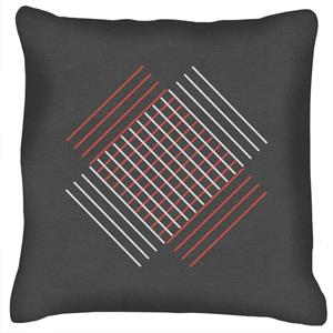 Geometric Shape Interlocked Stripes Cushion