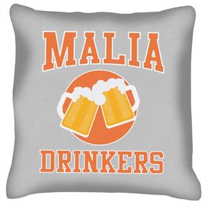 Malia Drinkers Cheers Beers Cushion