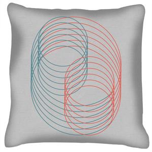 Geometric Shape Locked Circles Cushion