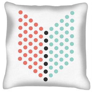 Geometric Shape Red And Green Dots Cushion