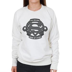 Superman Original Man Of Steel Chain Link Logo Women's Sweatshirt