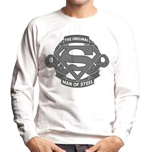 Superman Original Man Of Steel Chain Link Logo Men's Sweatshirt