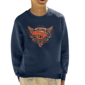 Superman Wings Tattoo Man Of Steel Kid's Sweatshirt