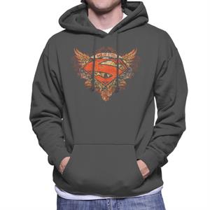 Superman Wings Tattoo Man Of Steel Men's Hooded Sweatshirt