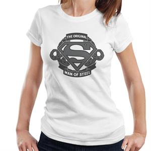 Superman Original Man Of Steel Chain Link Logo Women's T-Shirt