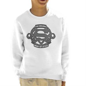 Superman Original Man Of Steel Chain Link Logo Kid's Sweatshirt