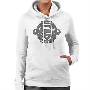 Superman Original Man Of Steel Chain Link Logo Women's Hooded Sweatshirt