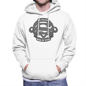 Superman Original Man Of Steel Chain Link Logo Men's Hooded Sweatshirt