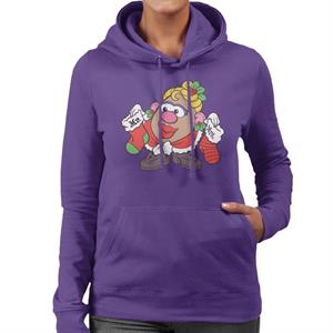 Mr Potato Head Christmas Mrs Potato Head Festive Stockings Women's Hooded Sweatshirt