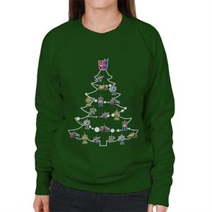 Transformers Christmas Tree Silhouette Women's Sweatshirt