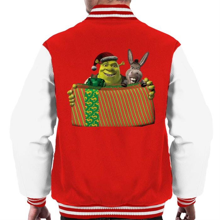 Shrek Christmas Shrek And Donkey Festive Box Men's Varsity Jacket ...