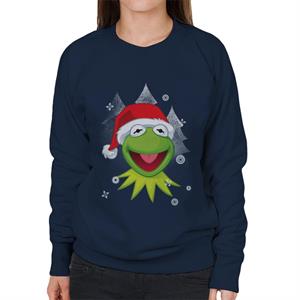 The Muppets Kermit The Frog Santa Hat Christmas Women's Sweatshirt