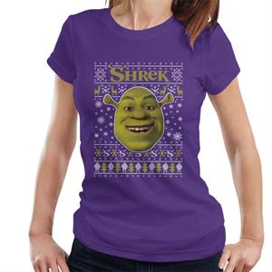 Shrek Christmas Festive Snowflakes Women's T-Shirt