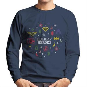 Justice League Christmas Holiday Heroes Men's Sweatshirt