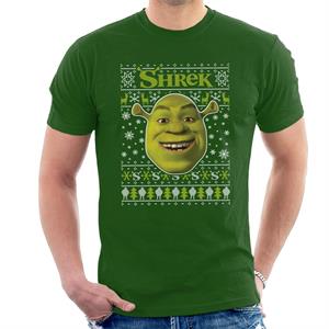 Shrek Christmas Festive Snowflakes Men's T-Shirt