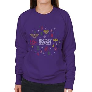 Justice League Christmas Holiday Heroes Women's Sweatshirt