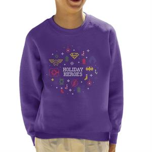 Justice League Christmas Holiday Heroes Kid's Sweatshirt