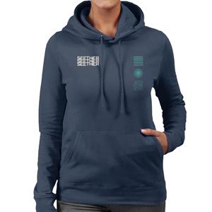 Seether Logo With Turquoise Symbols Women's Hooded Sweatshirt