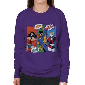 Justice League Christmas Naughty Or Nice Women's Sweatshirt