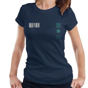 Seether Logo With Turquoise Symbols Women's T-Shirt